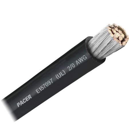 PACER GROUP Pacer Black 2/0 AWG Battery Cable, Sold By The Foot WUL2/0BK-FT